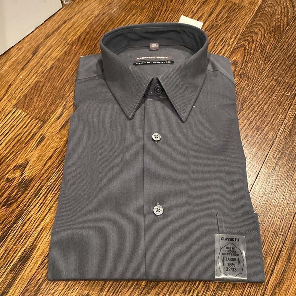 Mens Wrinkle Free Geoffrey Beene Button Down Shirt Size Large